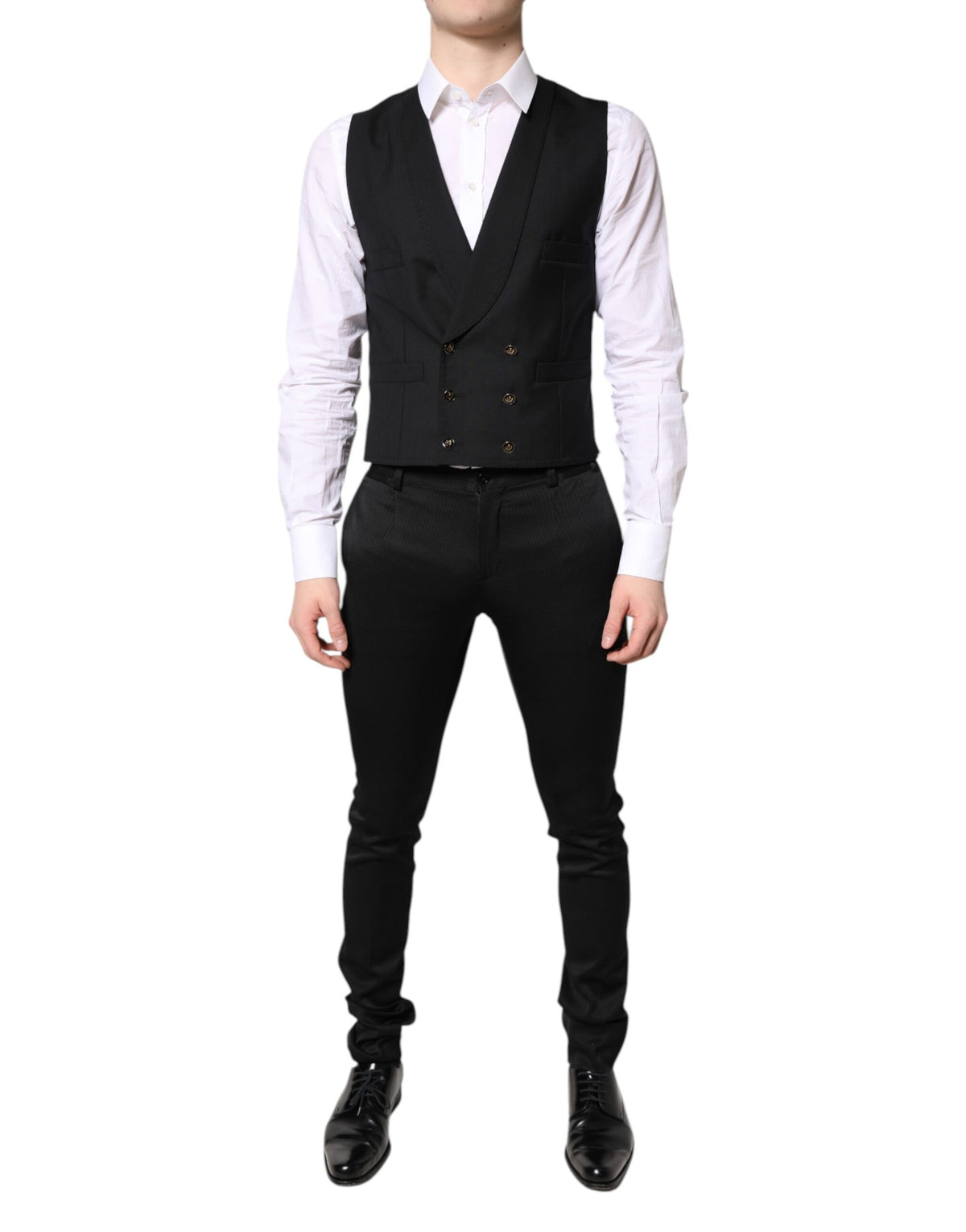 Dolce & Gabbana Schwarzer einreihiger formeller Blazer mit Weste