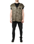 Dolce & Gabbana Braune Logo-Plakette Steppweste Jacke