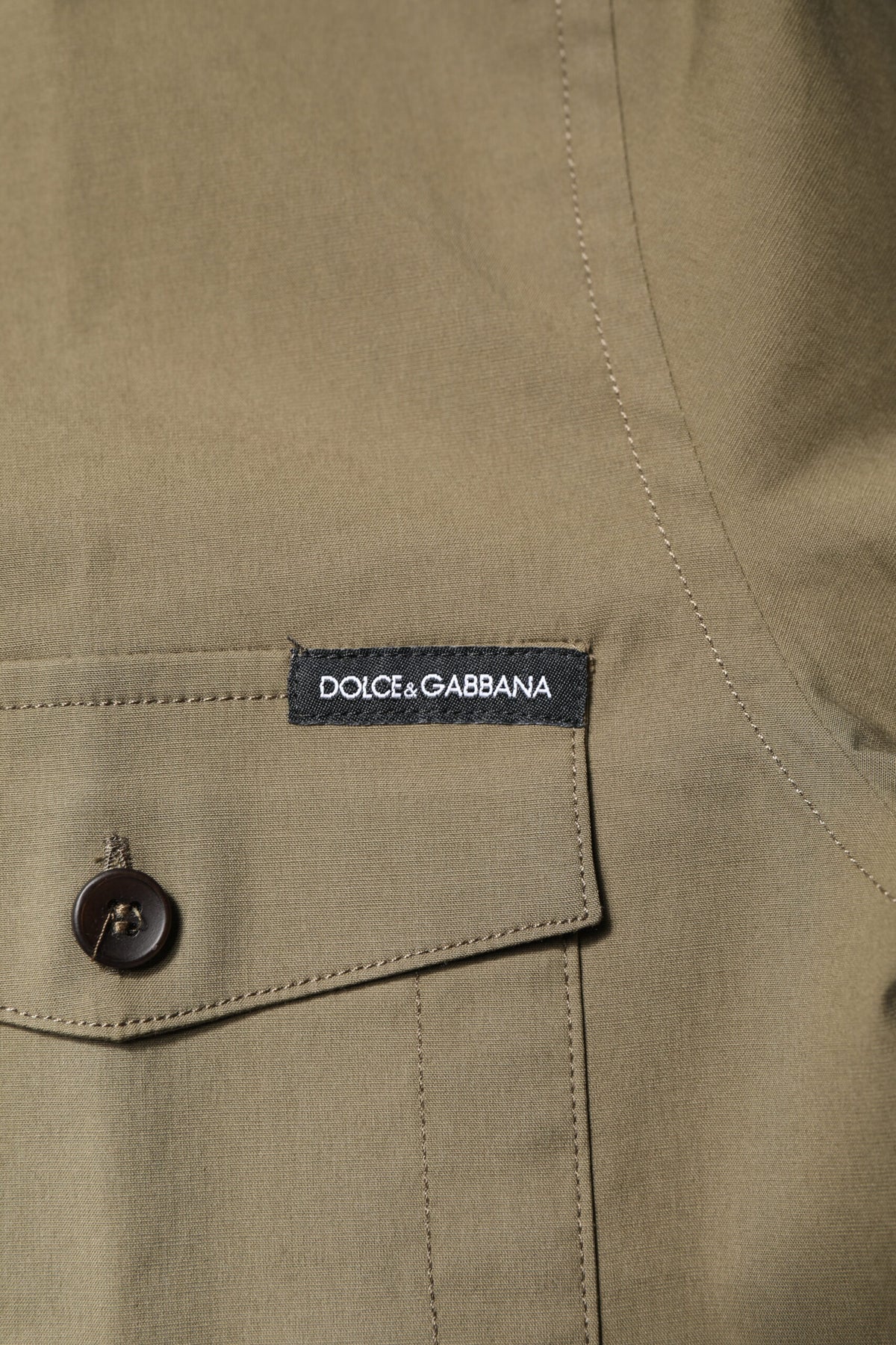 Dolce & Gabbana Braunes Baumwoll-Stretch-Langarmhemd