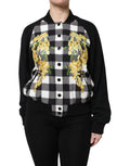 Dolce & Gabbana Schwarz Weiß Karo Floral Button Down Jacke