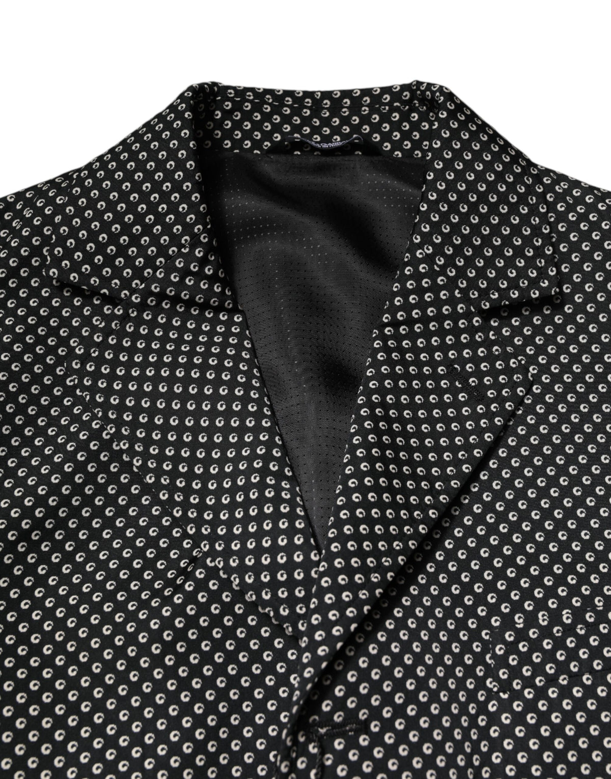 Dolce & Gabbana Schwarz Weiß Gemustert Männer Anzug Mantel Blazer