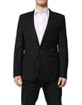 Dolce & Gabbana Schwarzer GOLD Einreihiger Anzug Blazer