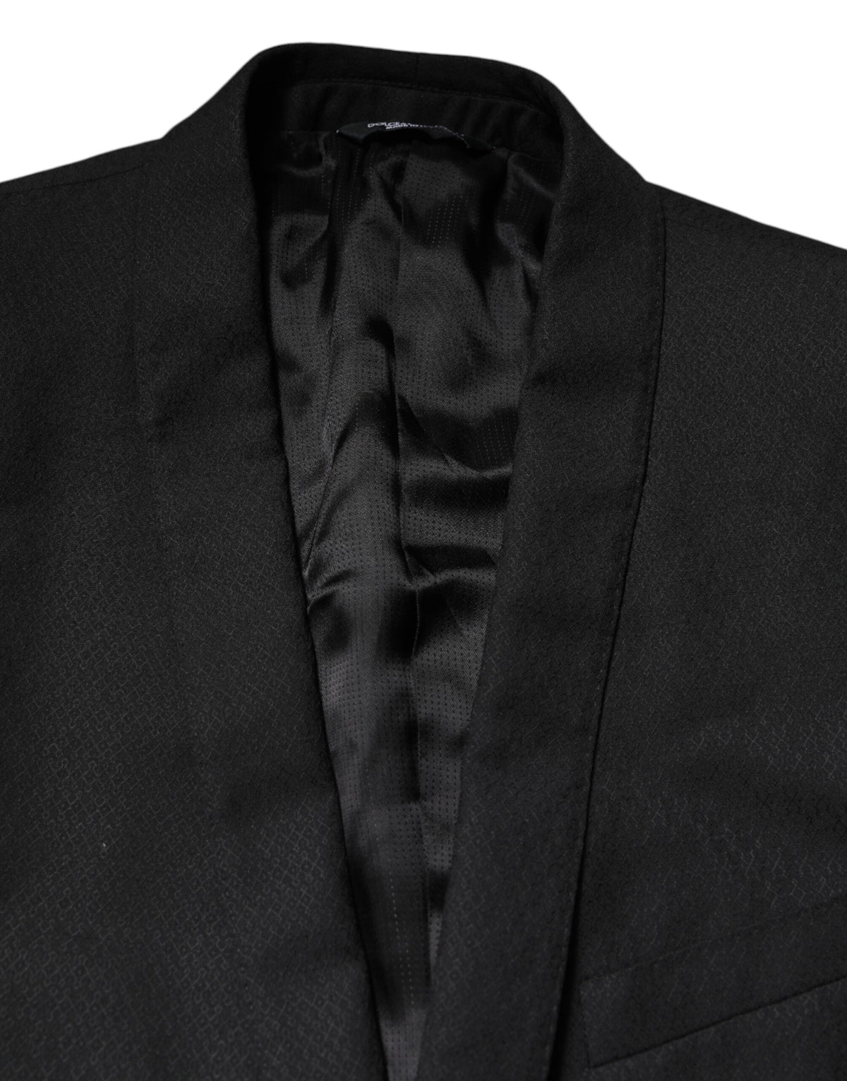 Dolce & Gabbana Schwarzer GOLD Einreihiger Anzug Blazer