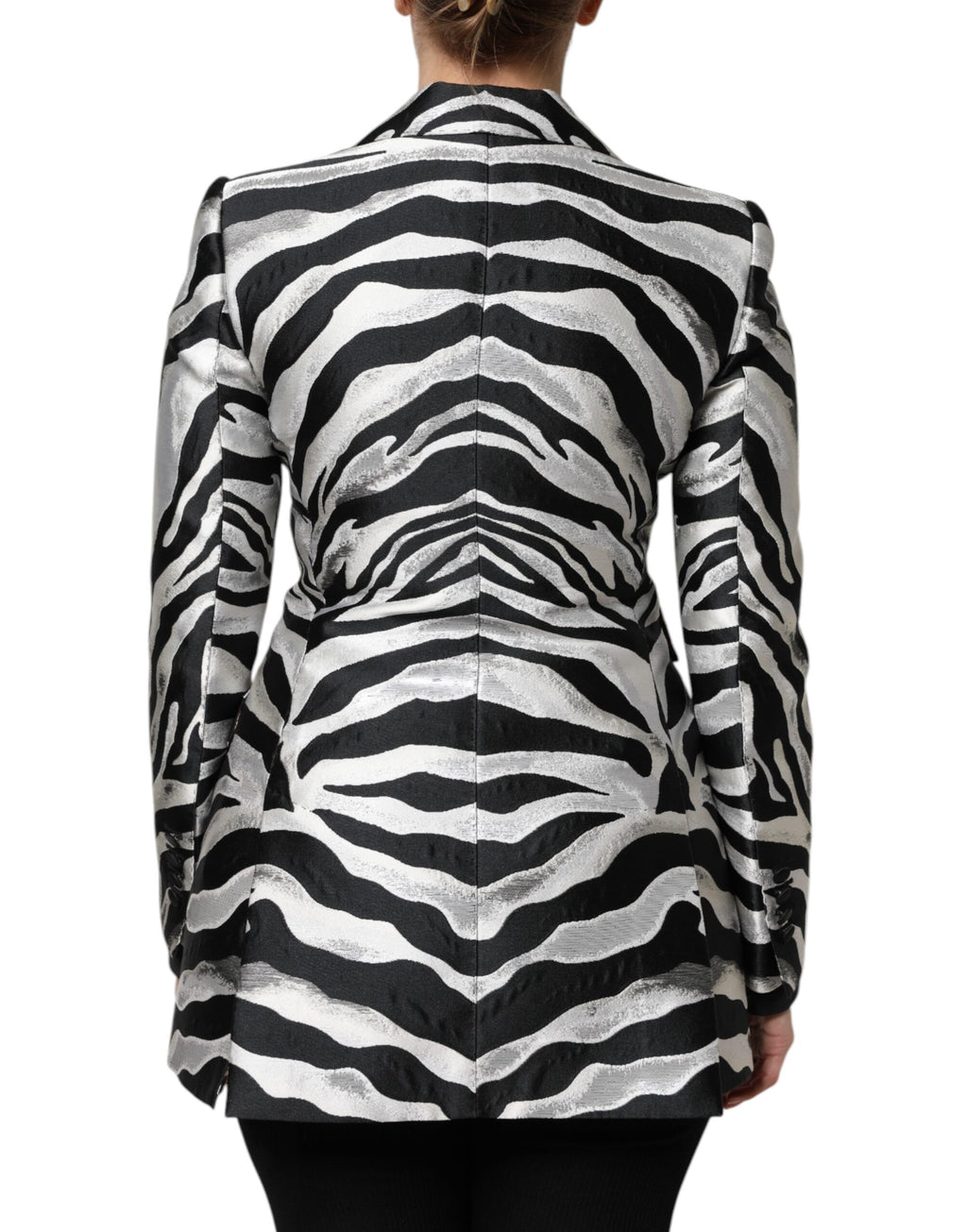 Dolce & Gabbana Schwarz Weiß Polyester Frauen Blazer Jacke