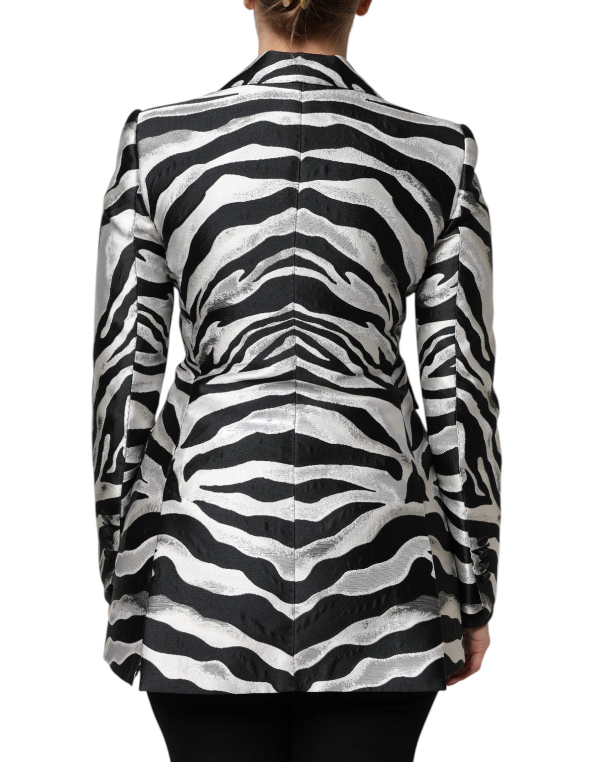 Dolce & Gabbana Schwarz Weiß Polyester Frauen Blazer Jacke