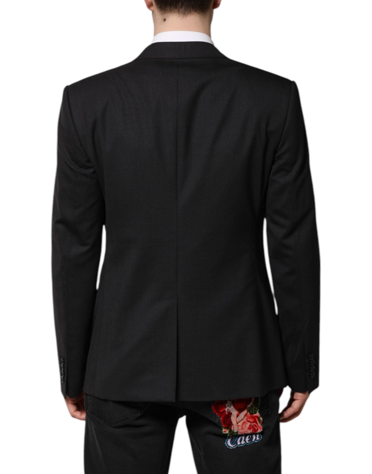 Dolce & Gabbana Dunkelgraue MARTINI Einreihige Jacke