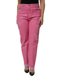 Dolce & Gabbana Rosa zerfledderte Jeans mit mittlerer Taille aus Denim