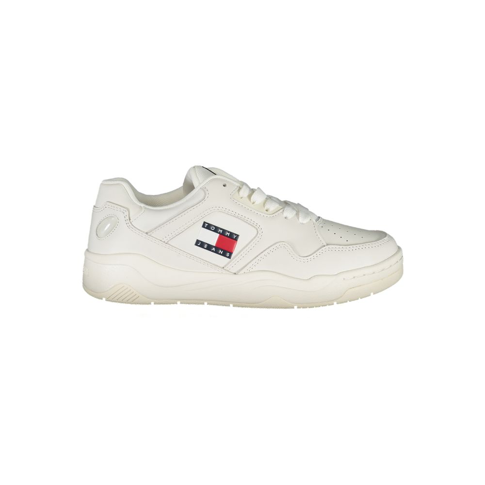 Tommy Hilfiger Weiße Low-Top-Sneaker aus Polyester