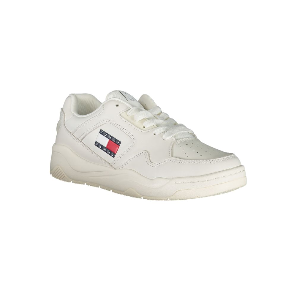 Tommy Hilfiger Weiße Low-Top-Sneaker aus Polyester