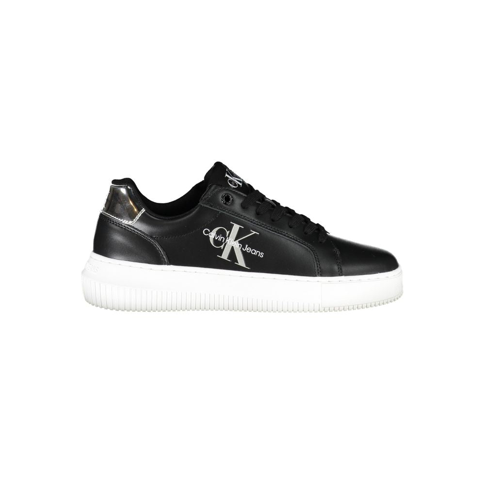 Schwarzes Leder Damen Sneaker