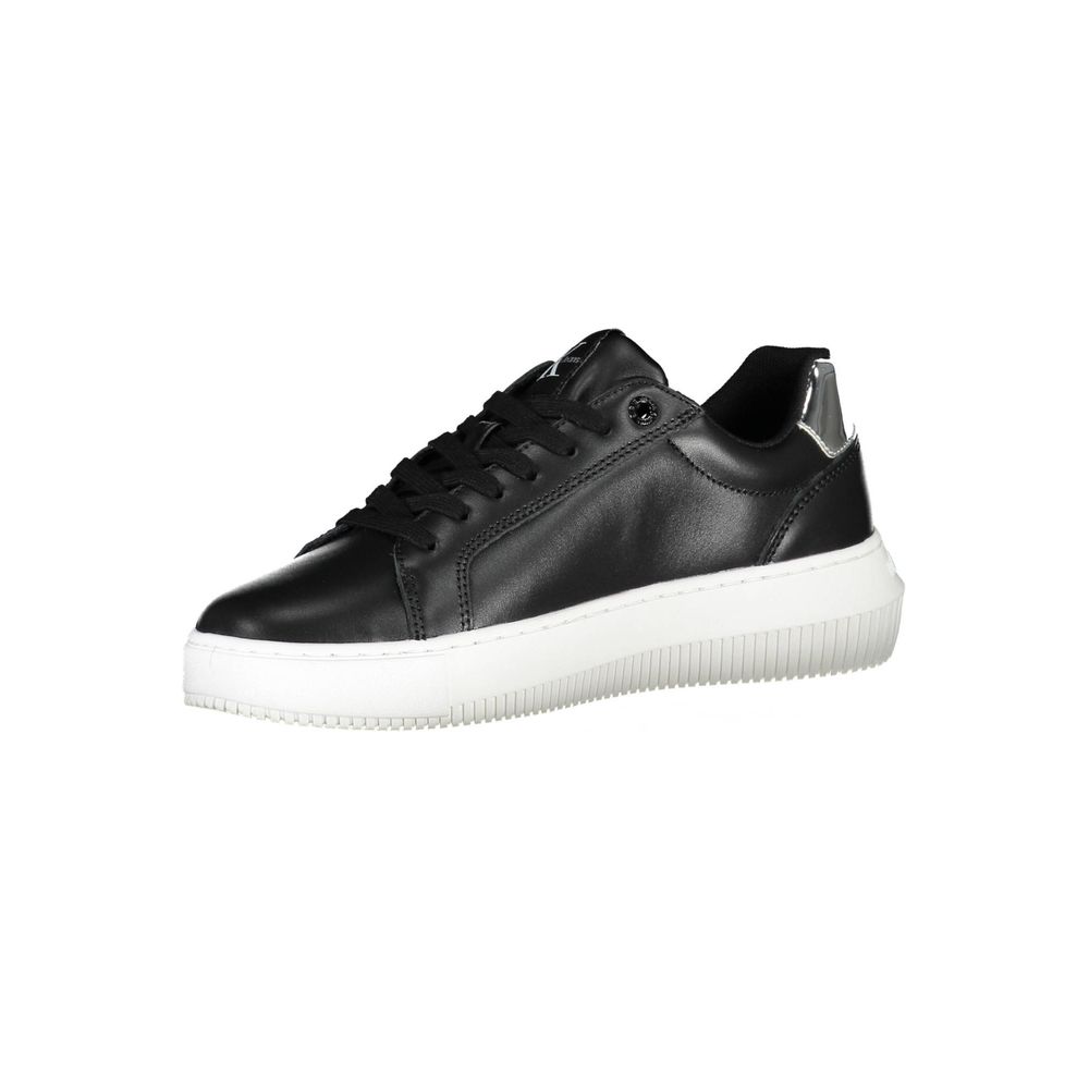 Schwarzes Leder Damen Sneaker