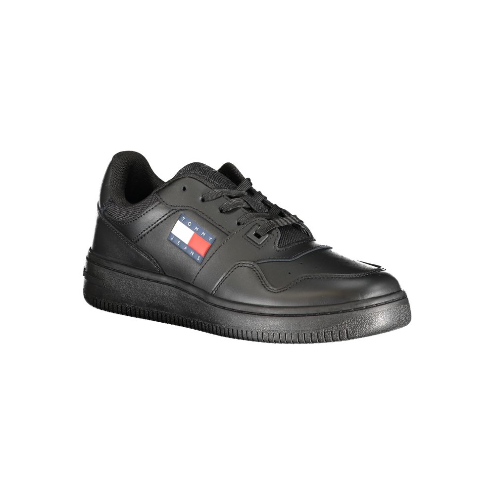 Tommy Hilfiger Schwarzer Sneaker aus echtem Leder