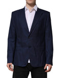 Dolce & Gabbana Blauer Wollmantel einreihig Anzug Blazer