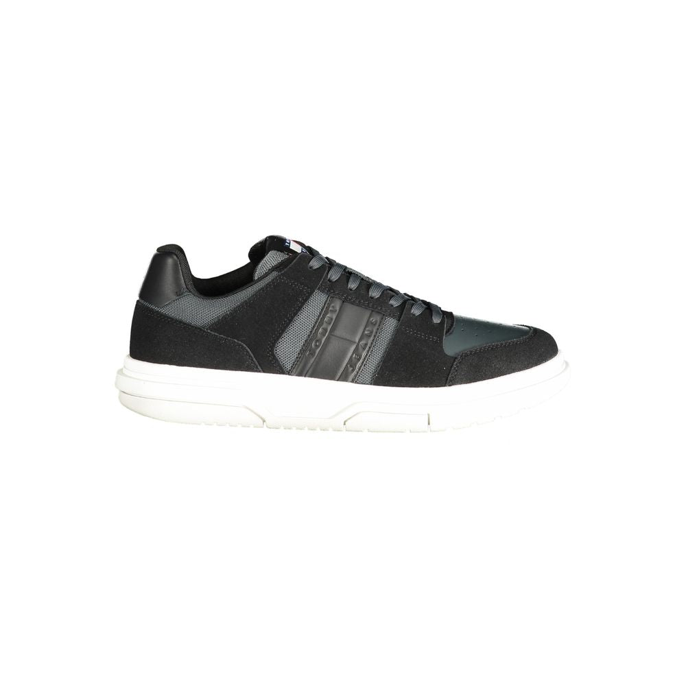 Schwarzer Leder Herren Sneaker