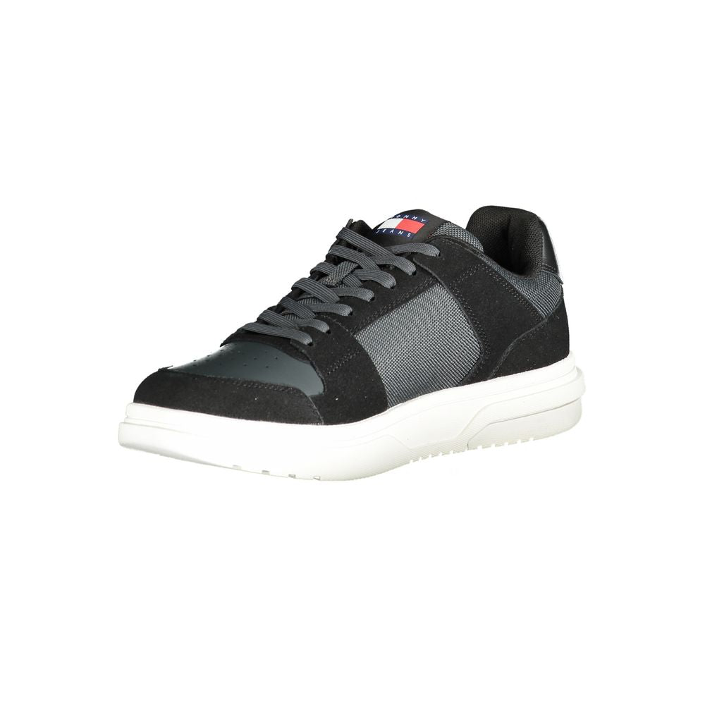 Schwarzer Leder Herren Sneaker