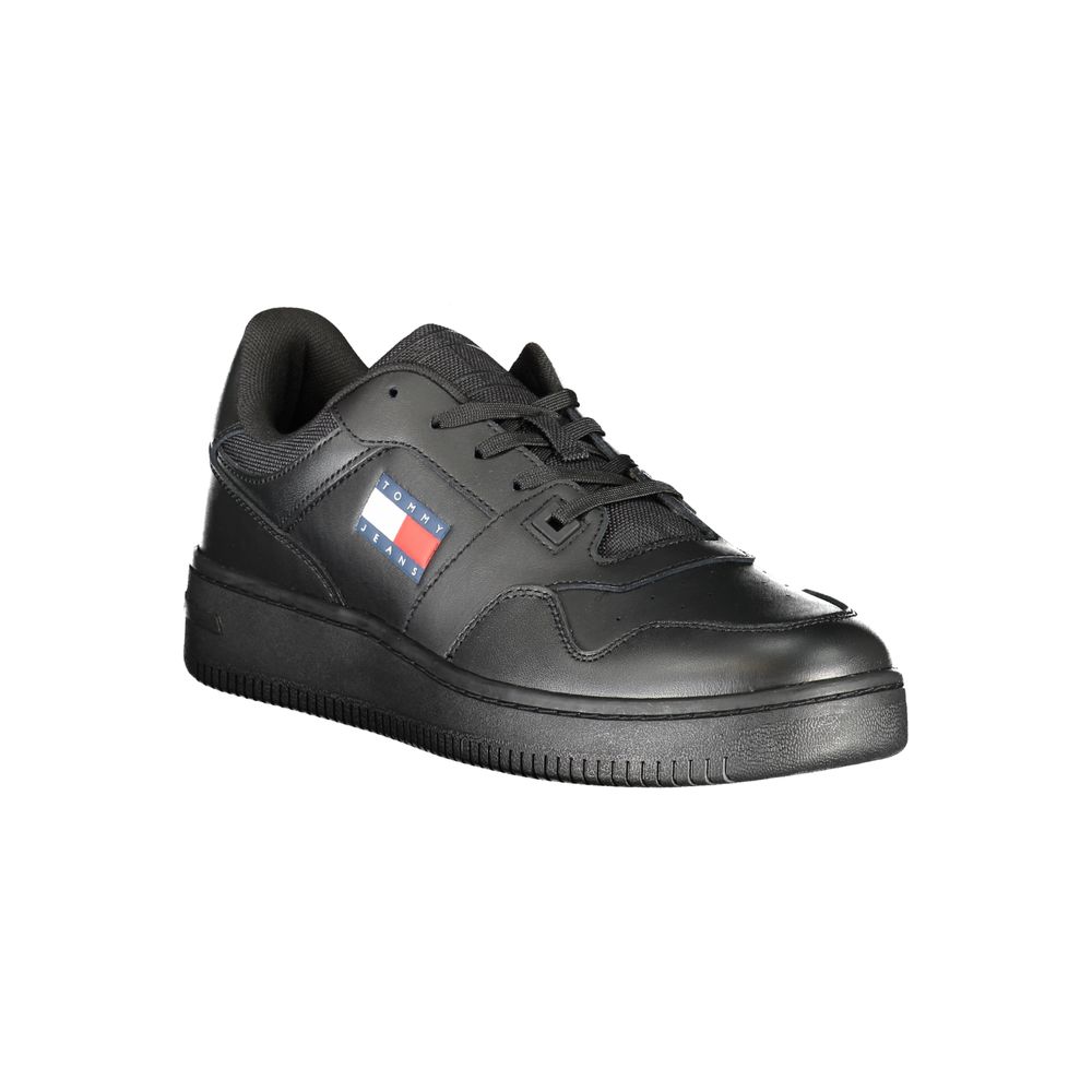 Tommy Hilfiger Schwarzes Leder Herren Sneaker