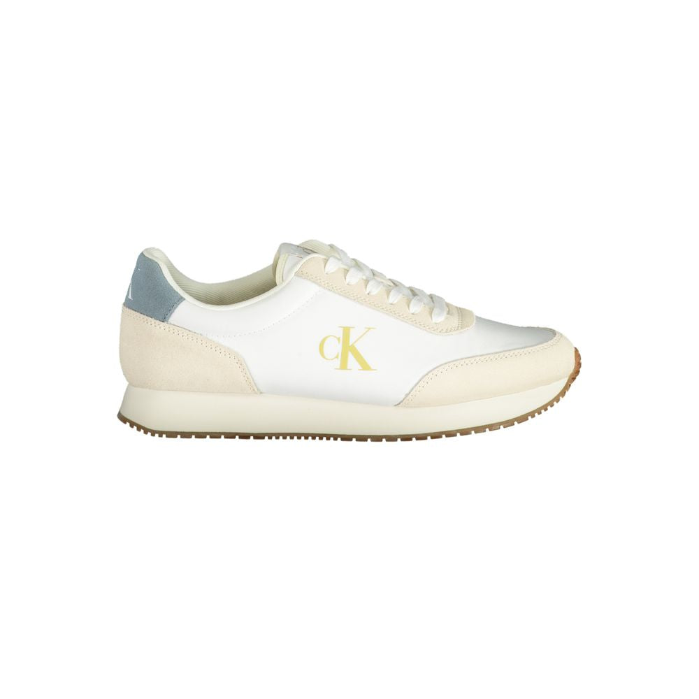 Weiße Herren-Sneaker aus Polyester