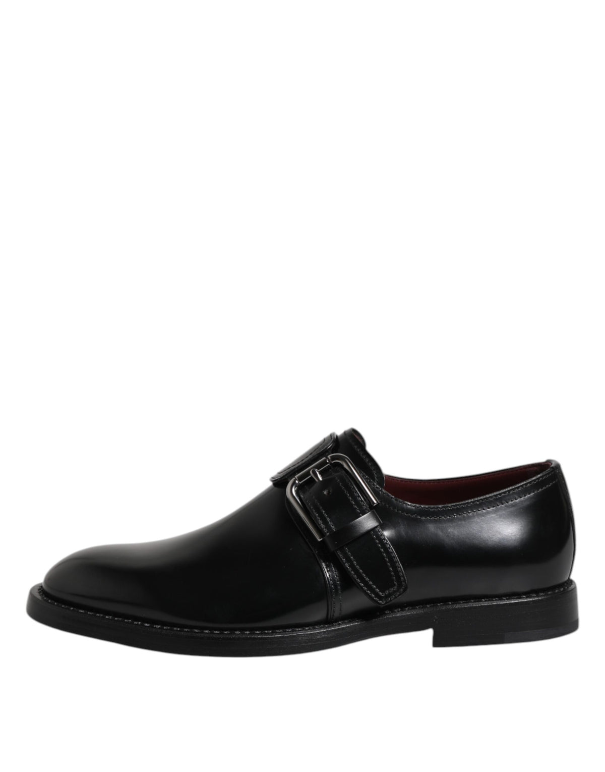 Dolce & Gabbana Schwarzes Leder Monk Strap Derby Formelle Schuhe