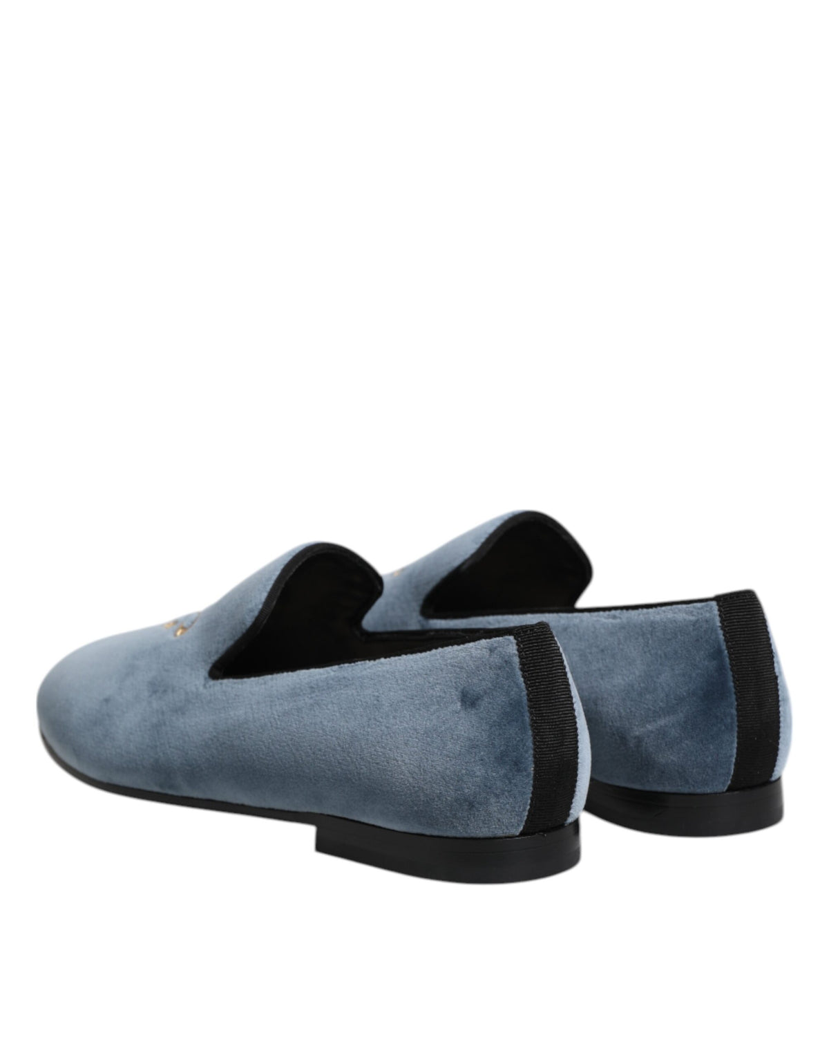 Dolce & Gabbana Blauer Samt DG Logo Loafers Formelle Schuhe