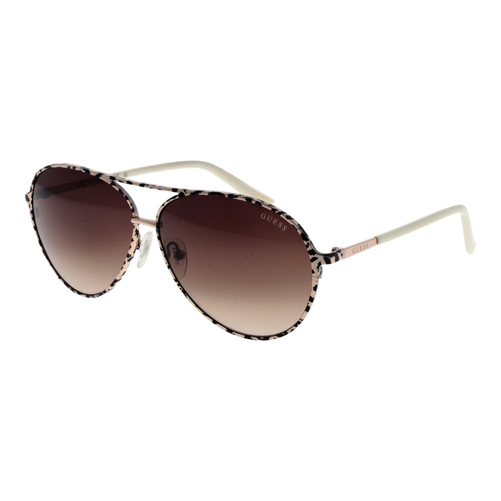 Guess Sonnenbrille aus beigem Metall – Stilvoll & Zeitlos.