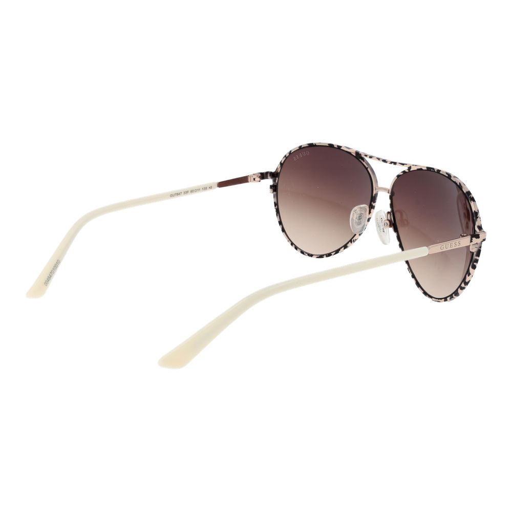 Guess Sonnenbrille aus beigem Metall – Stilvoll & Zeitlos.