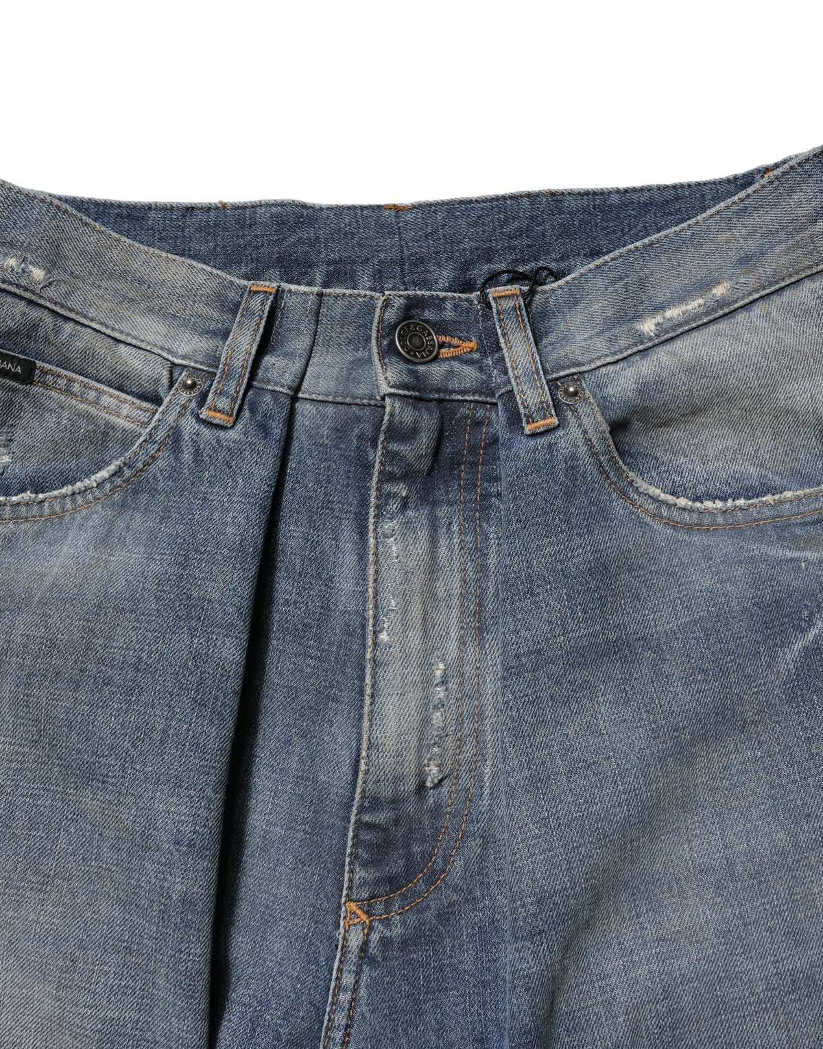 Dolce & Gabbana Blaue Baumwolle zerfleddert Männer Denim Jeans