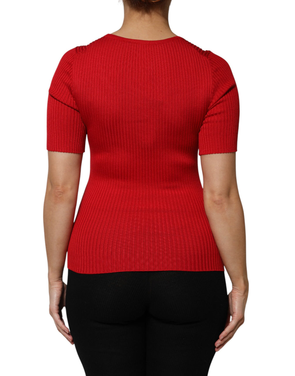 Dolce & Gabbana Rot Rundhalsausschnitt Kurzarm Pullover Top