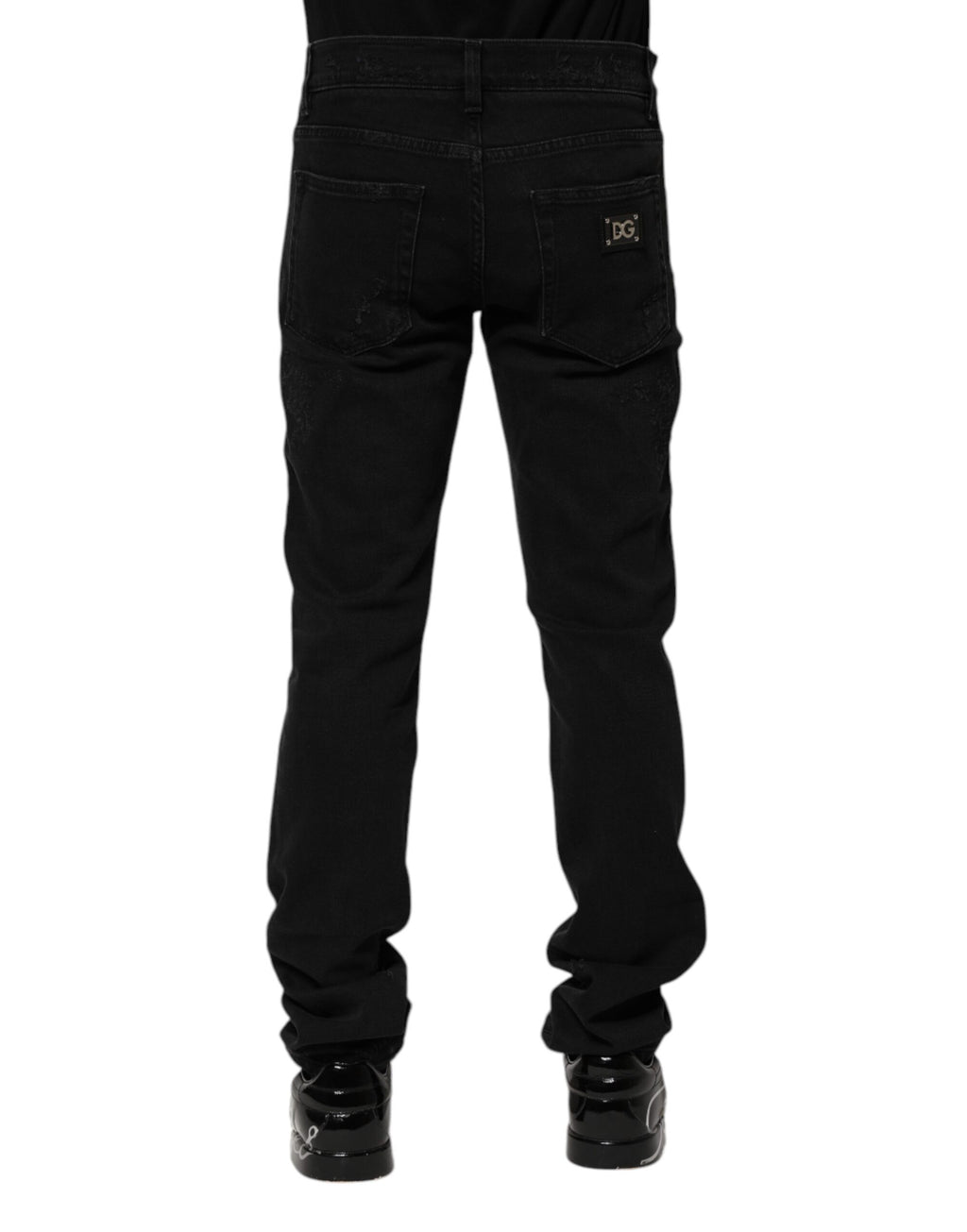 Dolce & Gabbana Schwarz Baumwolle Skinny Männer Denim Jeans