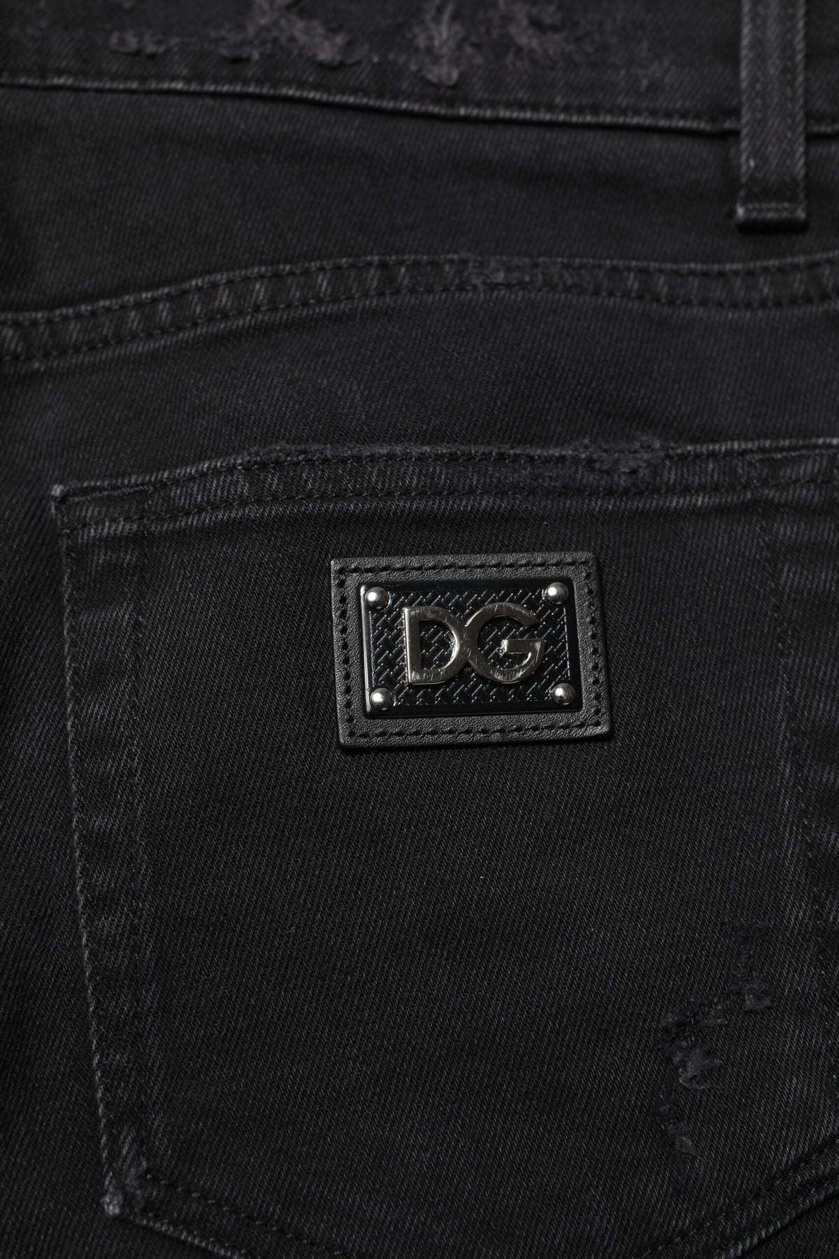 Dolce & Gabbana Schwarz Baumwolle Skinny Männer Denim Jeans