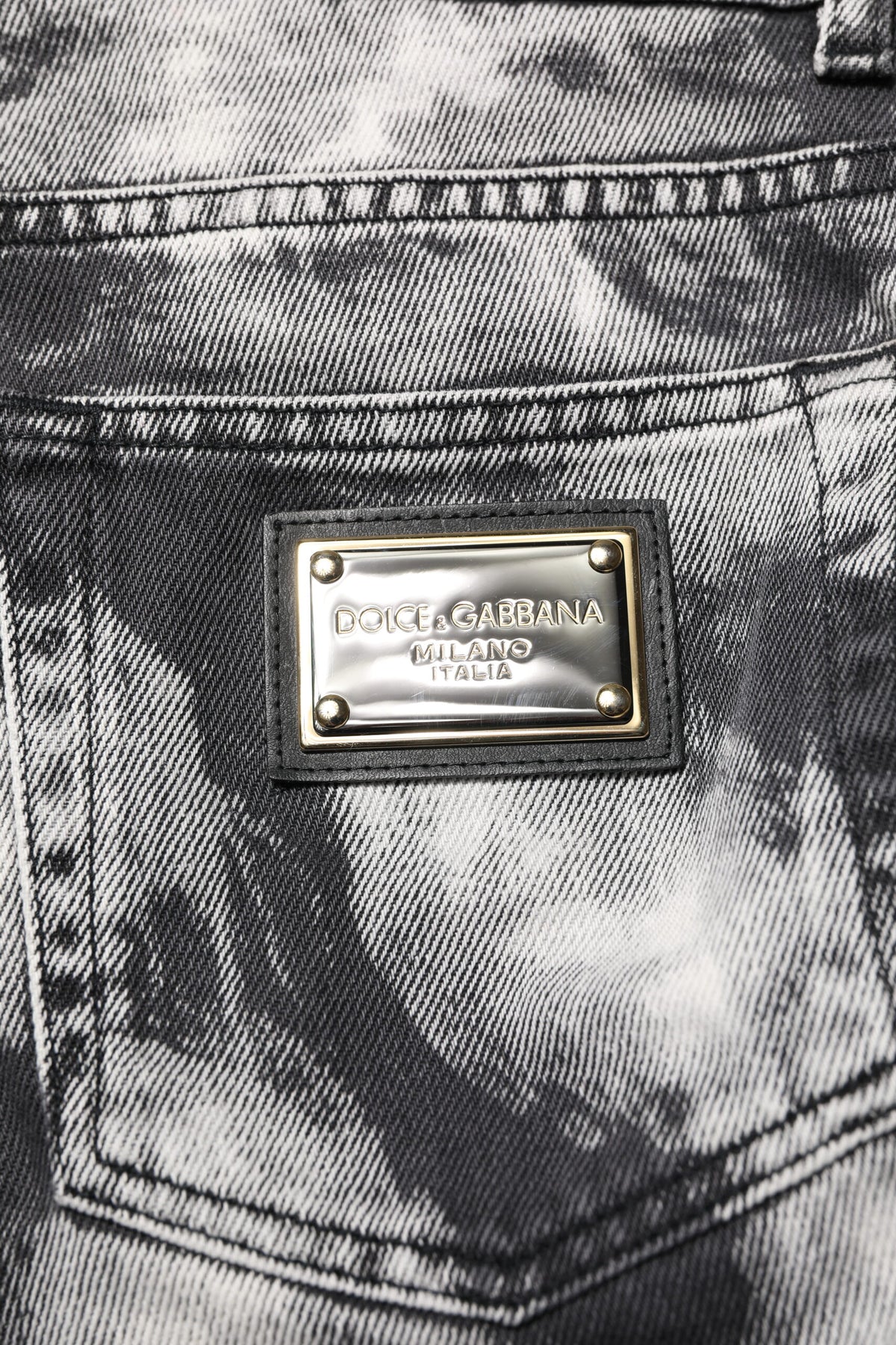 Dolce & Gabbana Schwarze Tie Dye Straight Denim Jeans