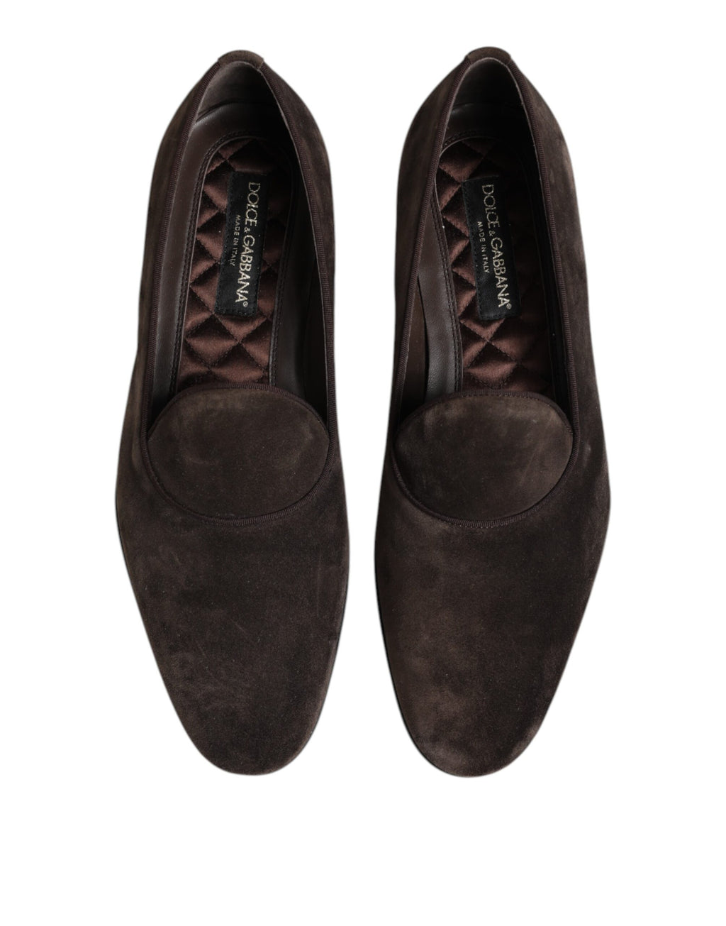 Dolce & Gabbana Braune Samtleder Slipper Schuhe