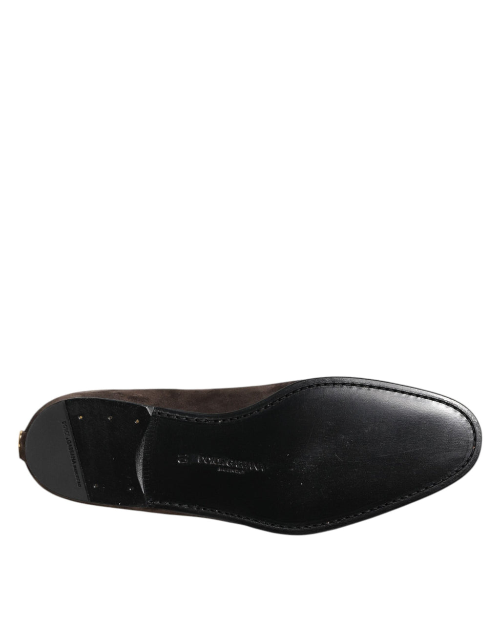 Dolce & Gabbana Braune Samtleder Slipper Schuhe