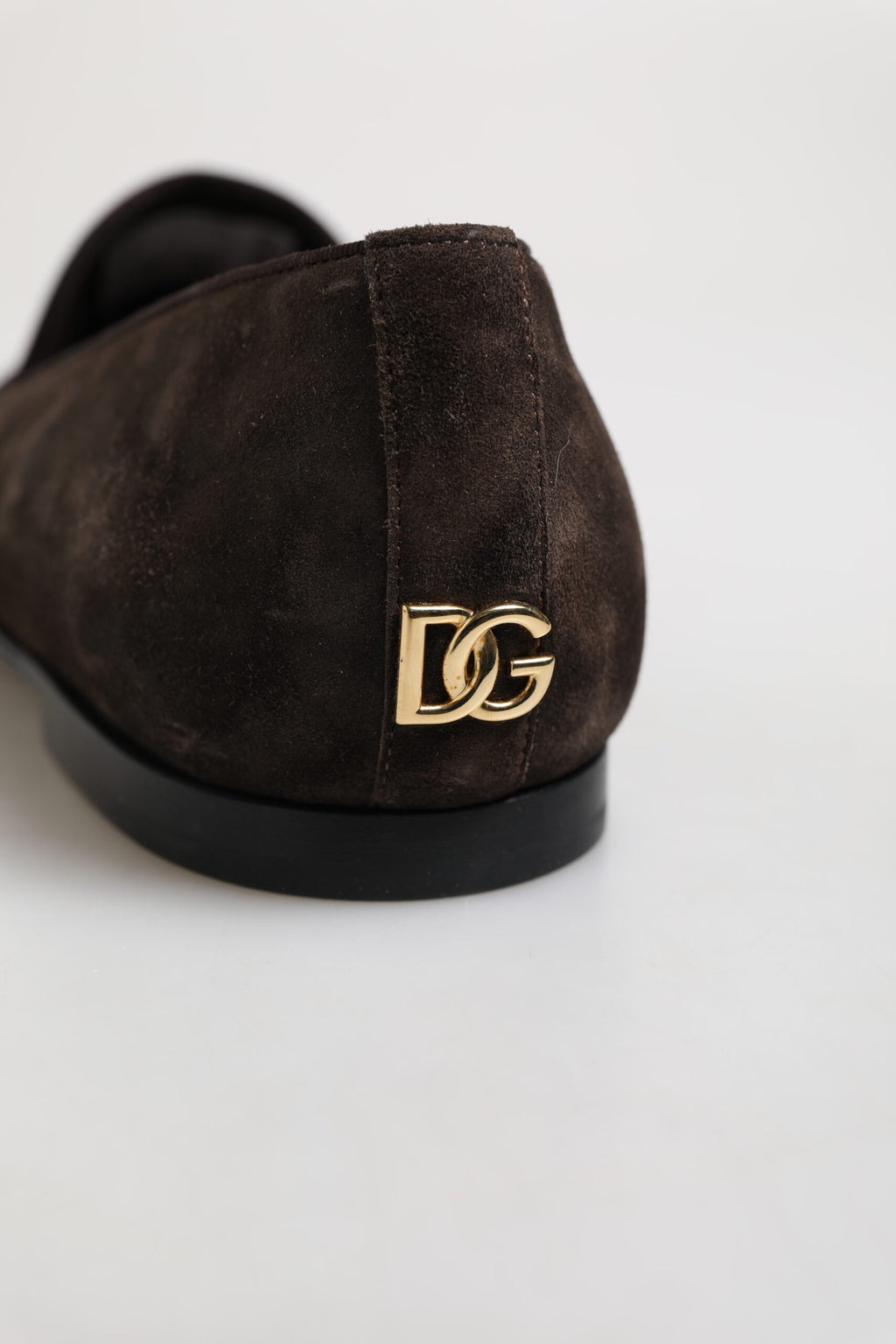 Dolce & Gabbana Braune Samtleder Slipper Schuhe
