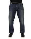 Dolce & Gabbana Blaue Baumwolle Logo Plaque Slim Denim Jeans