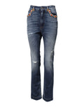Dolce & Gabbana Blaue Denim-Jeans mit Strasssteinverzierung