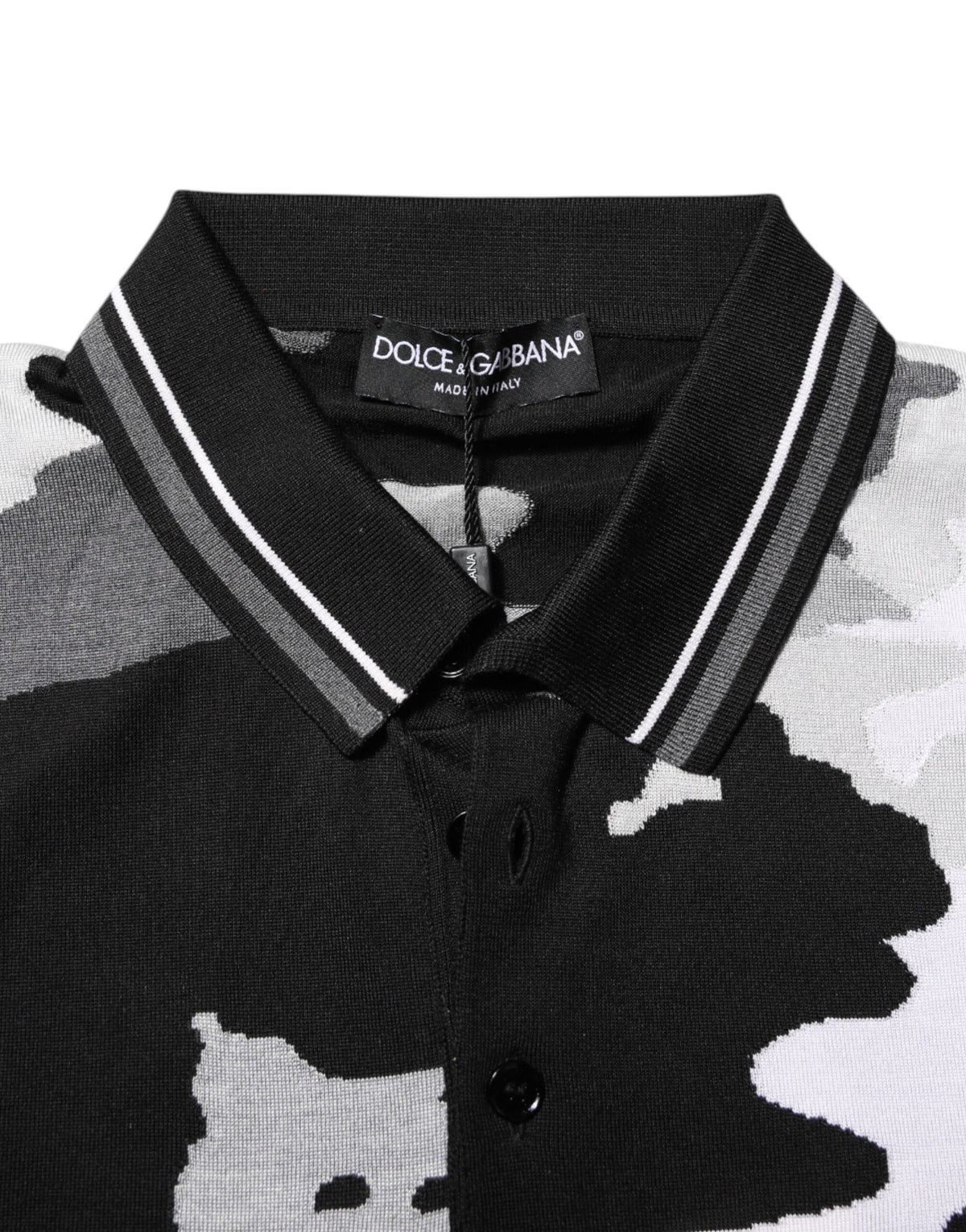 Dolce & Gabbana Multicolor Tarnfarbenes Polo-Shirt mit Kragen