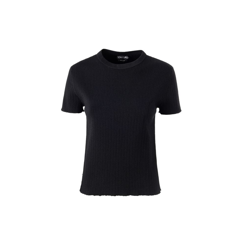 Tom Ford Schwarzes Seiden-T-Shirt