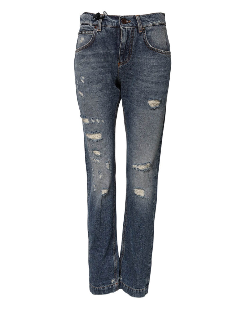 Dolce & Gabbana Blaue Boyfriend-Jeans aus zerfetztem Denim