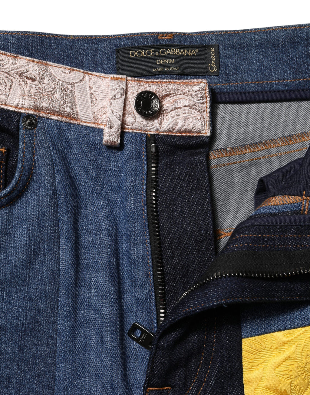 Dolce & Gabbana Mehrfarbige Patchwork-Skinny-Jeans
