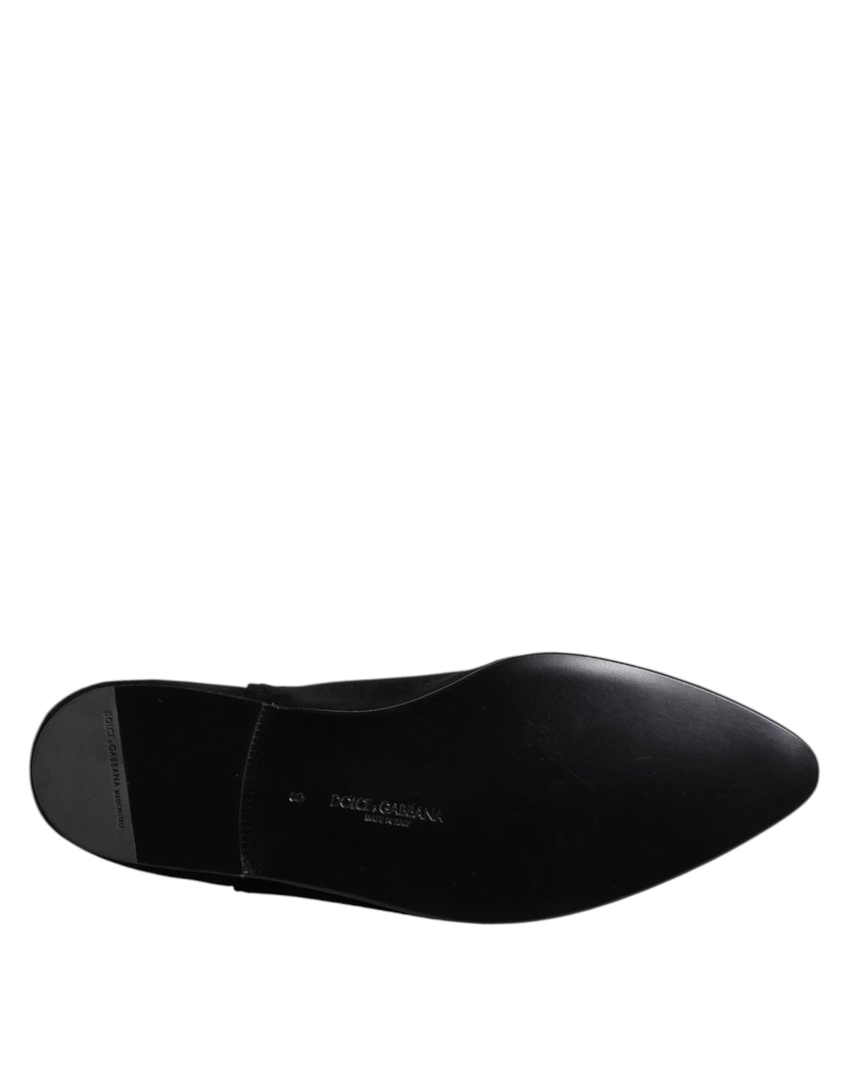 Dolce & Gabbana Schwarzer Samt verschönert Loafer Slip On Schuhe