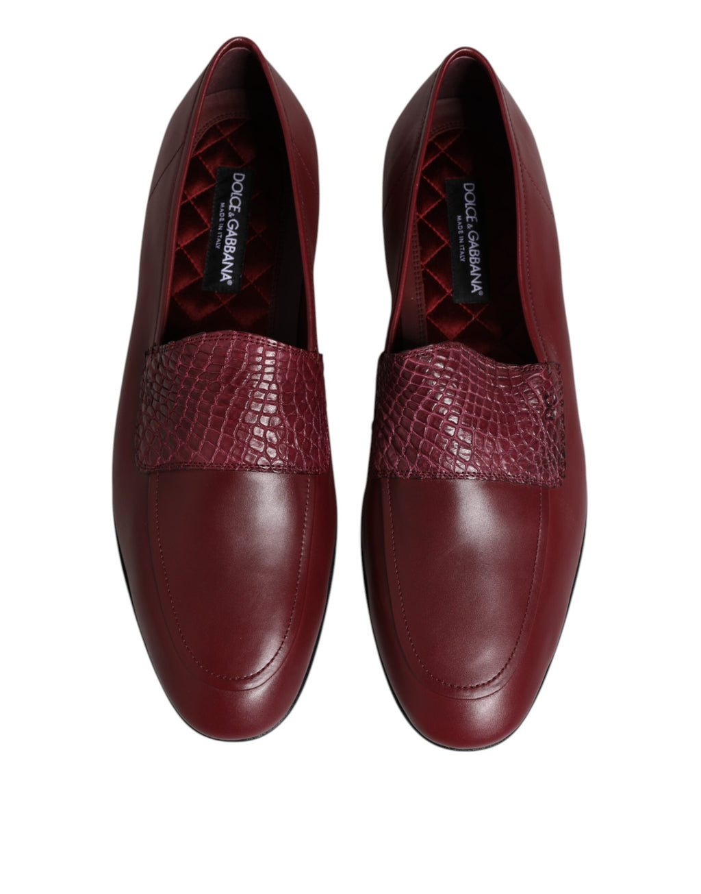 Dolce & Gabbana Burgunderfarbenes Kalbsleder Formelle Slipper