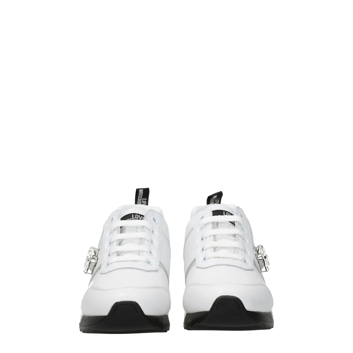Love Moschino Weiße Low-Top-Sneaker aus Leder