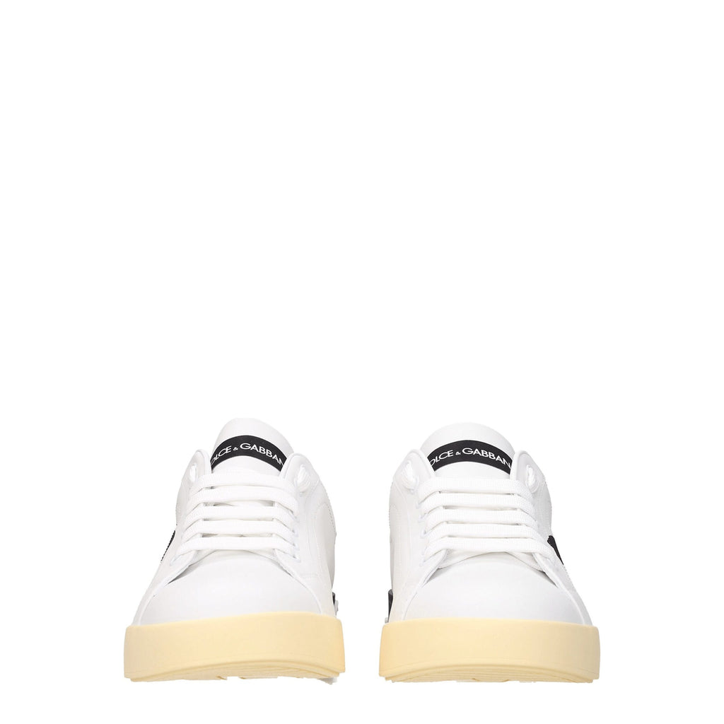 Dolce & Gabbana Weiße Low-Top-Sneaker aus Leder