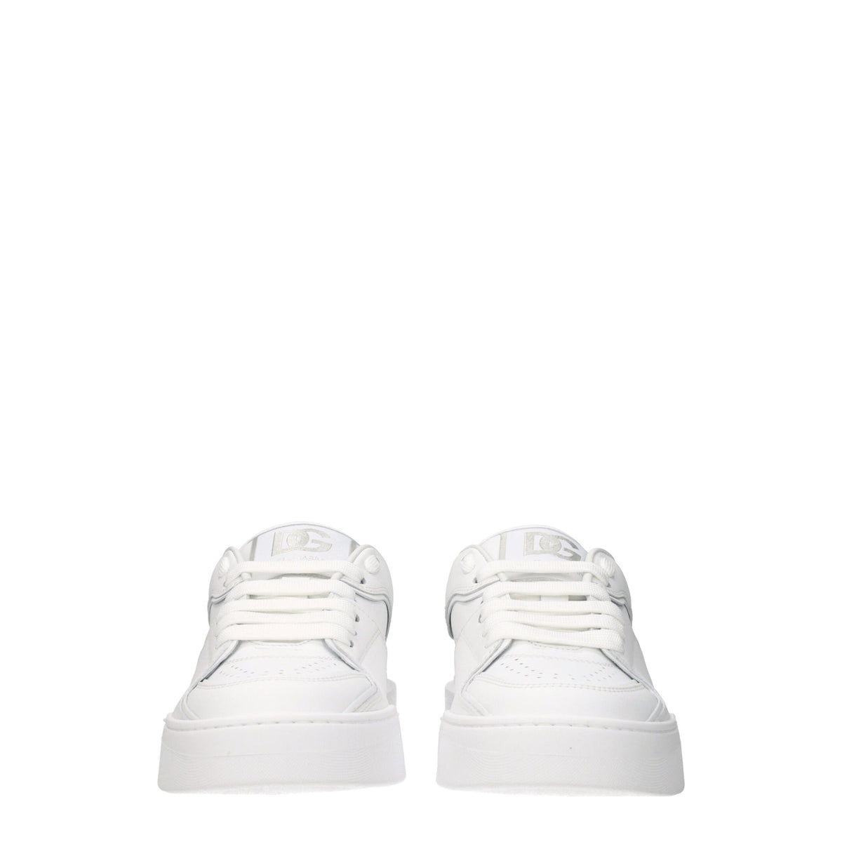 Dolce & Gabbana Weiße Low-Top-Sneaker aus Leder