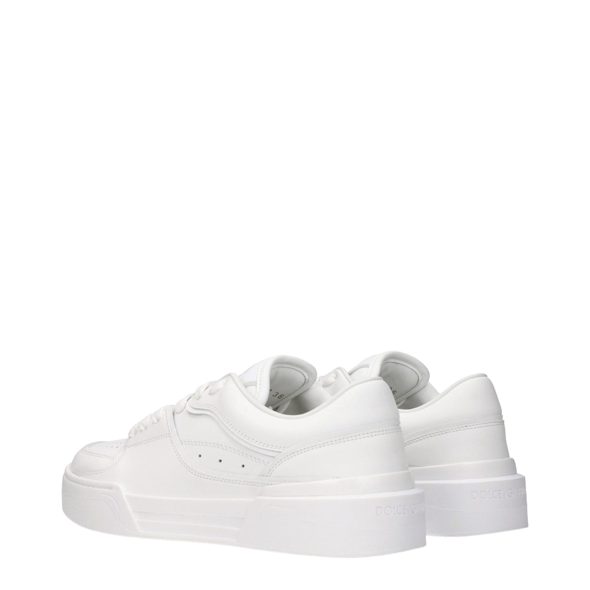 Dolce & Gabbana Weiße Low-Top-Sneaker aus Leder