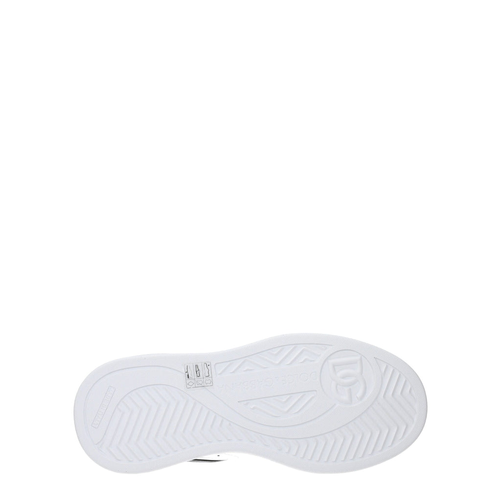 Dolce & Gabbana Weiße Low-Top-Sneaker aus Leder