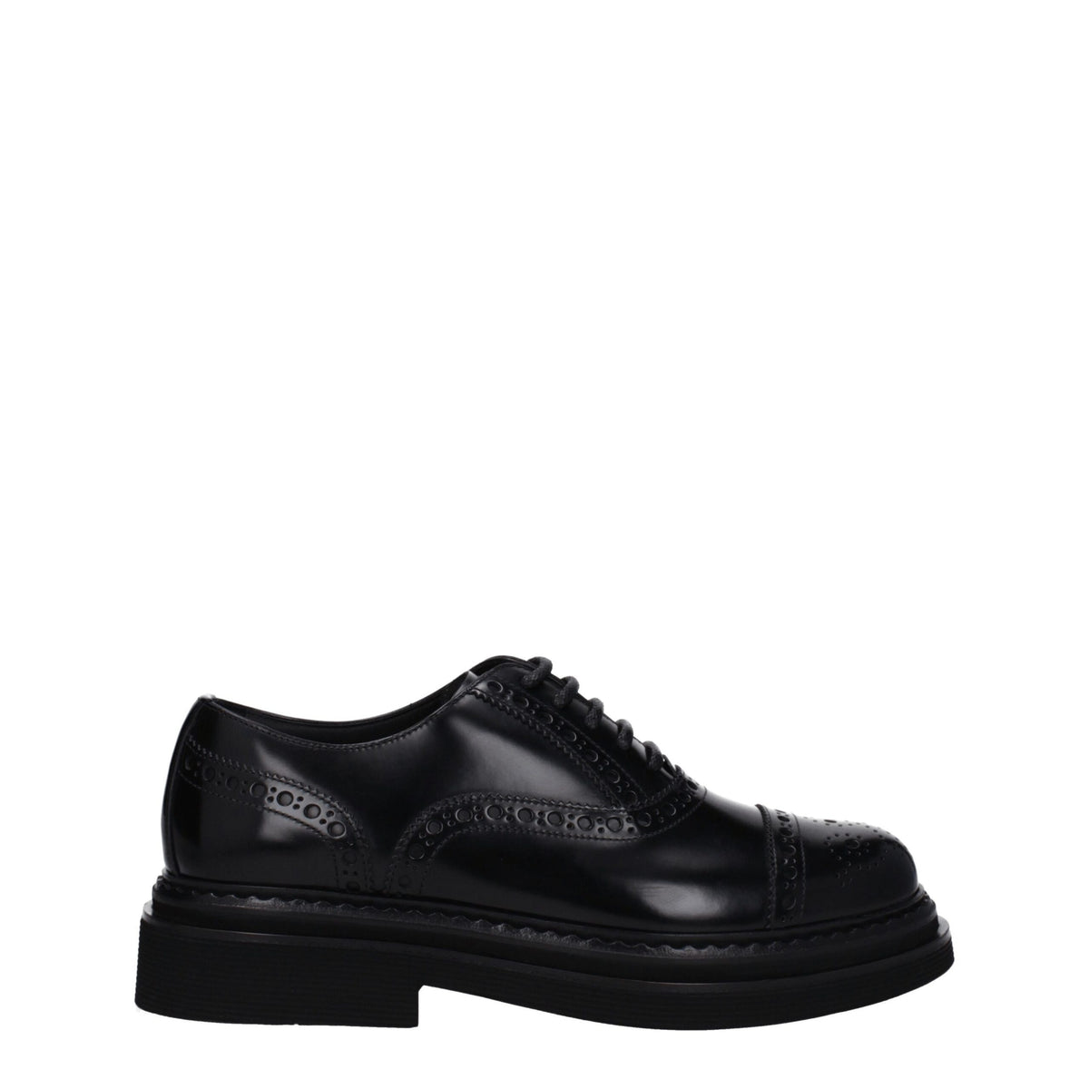 Dolce & Gabbana Schwarze Oxford- und Derby-Schuhe aus Leder