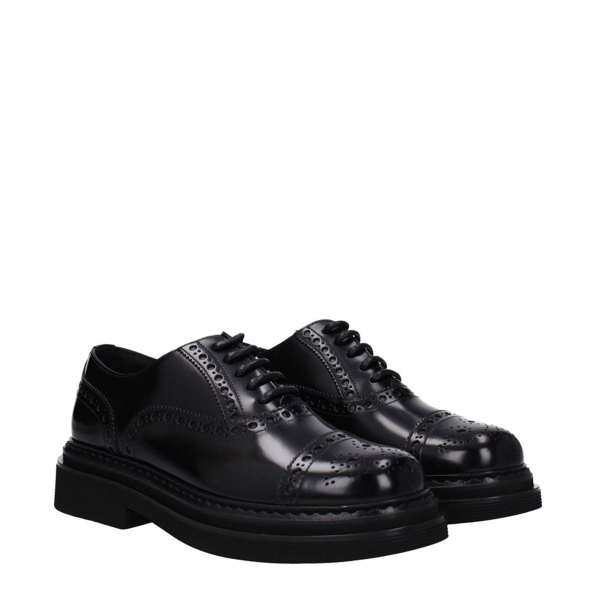 Dolce & Gabbana Schwarze Oxford- und Derby-Schuhe aus Leder