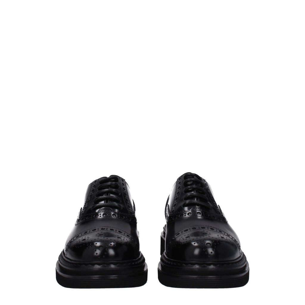 Dolce & Gabbana Schwarze Oxford- und Derby-Schuhe aus Leder