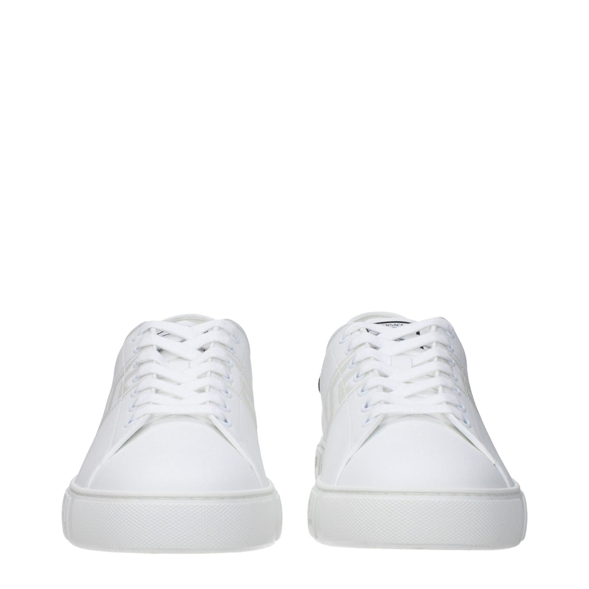 Versace Weiße Low-Top-Sneaker aus Leder